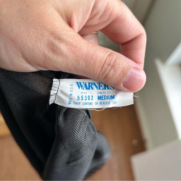 Vintage Warner’s Black Midi Wrap Front Slip Skirt - Picture 6 of 6